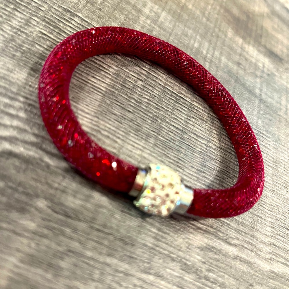 Mesh crystal bracelet red